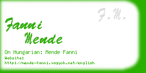 fanni mende business card